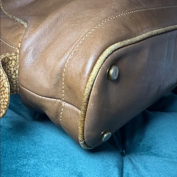 Borbonese Leather and suede Satchel - Picture 5 of 12